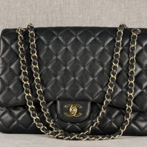 Chanel Classic Flap Maxi Black Caviar Leather with Gold Hardware