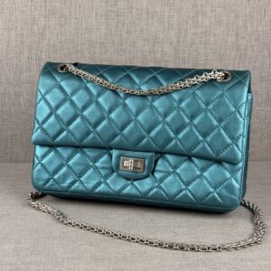 Chanel 2.55 Reissue Flap Bag – Metallic Teal Quilted Leather with Silver Hardware